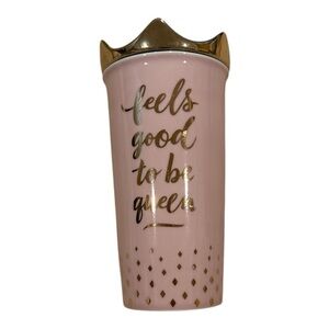 Pink and Gold Crown Tumbler